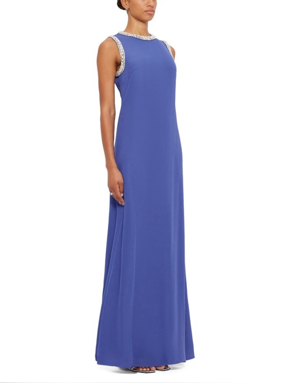 LEO LIN Sylvette Blue Hand Embellished Maxi Sleeveless Dress AU8/US4 NWOT - Picture 2 of 5